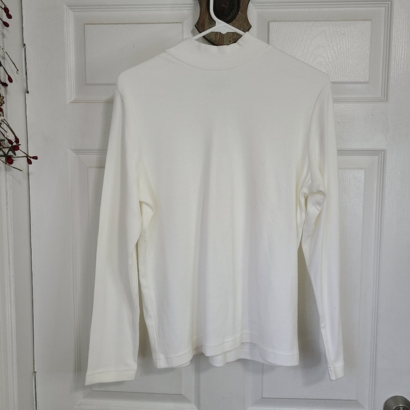 (391) Kim Rogers Petite Woman's long sleeve Activewear Turtleneck Size: PL White - Picture 2 of 16
